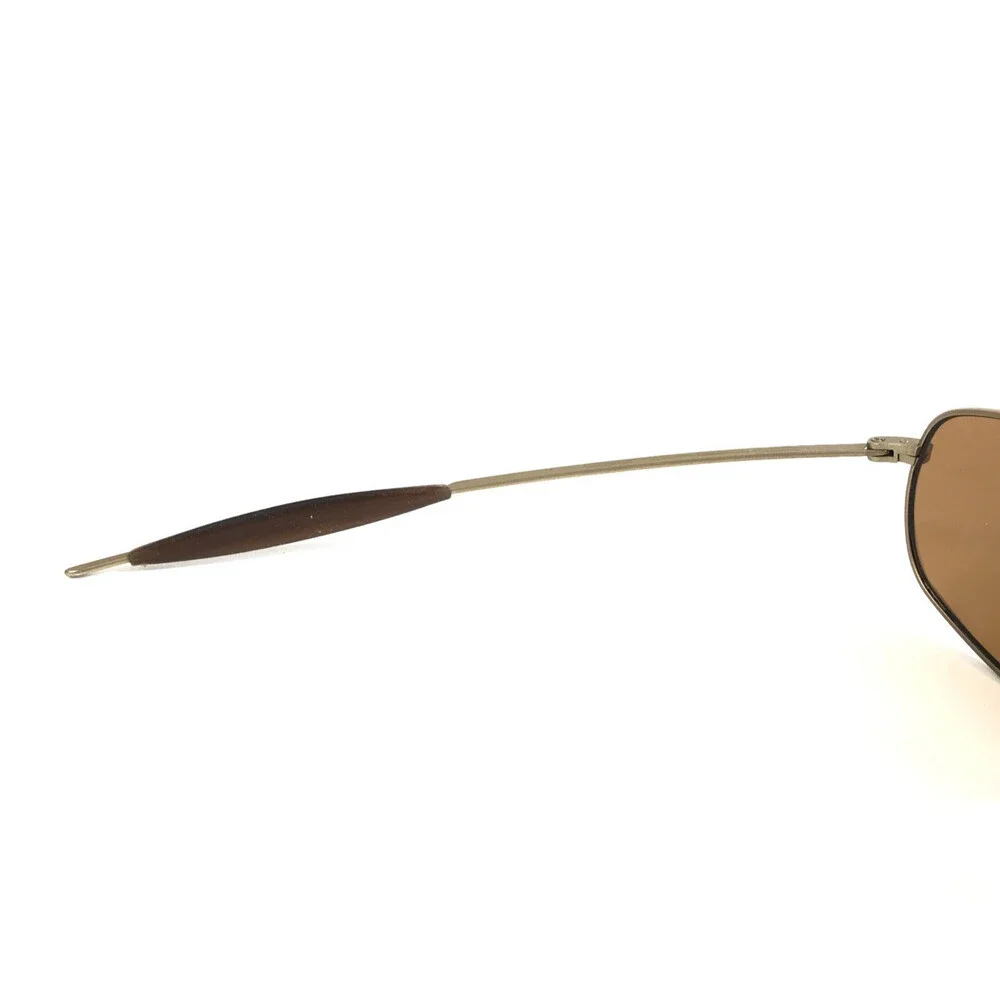 Vintage Oakley Sunglasses Square Wire 1.0 Matte Gold Frames Brown Polarized Lens